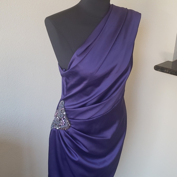 Eliza J Dresses & Skirts - Eliza J Purple Cocktail Dress Size 12 One Shoulder